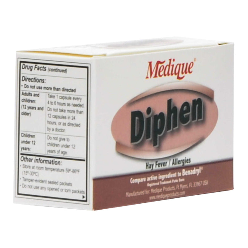 Diphen Diphenhydramine Allergy Relief, Sold As 25/Case Medique 18464