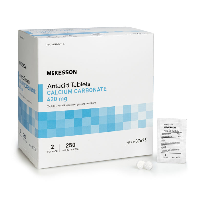 Mckesson Calcium Carbonate Antacid, Sold As 250/Box Mckesson 87675