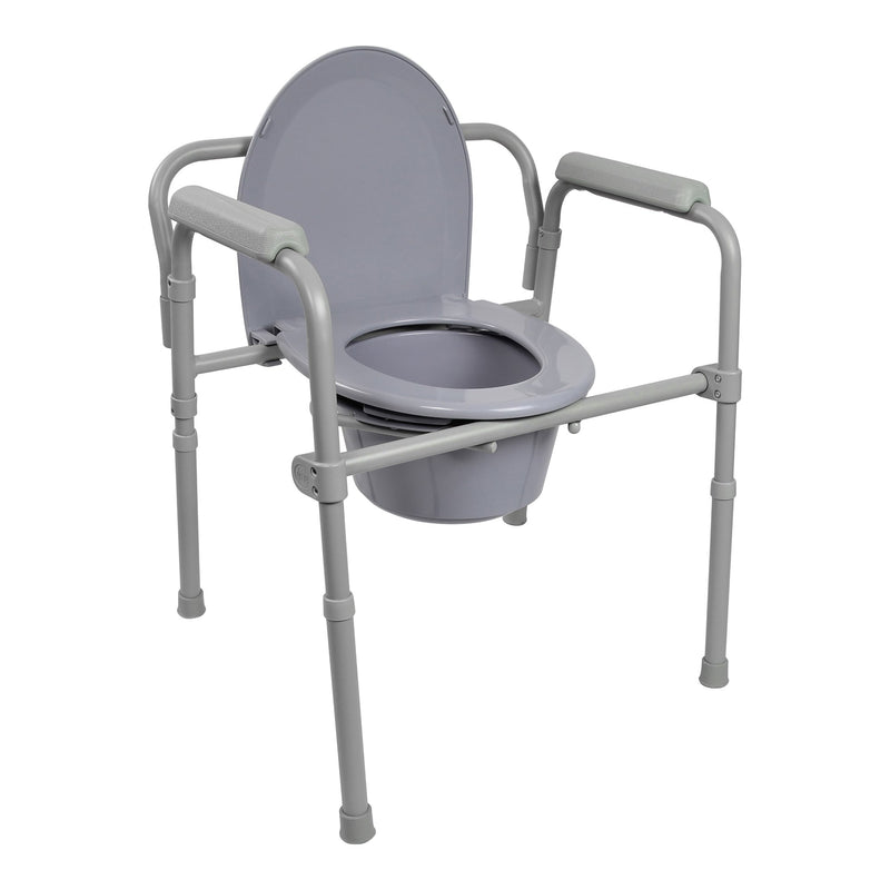 Mckesson Folding Fixed Arm Steel Commode Chair, Sold As 1/Each Mckesson 146-11148-1