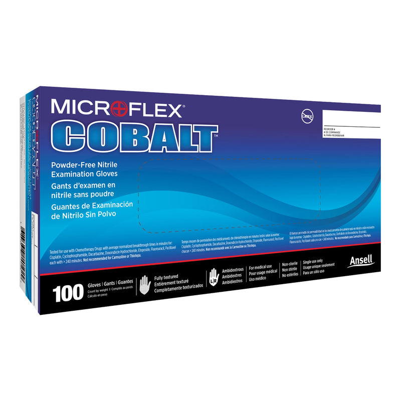 Microflex® Cobalt® Exam Glove, Medium, Blue, Sold As 100/Box Microflex N192