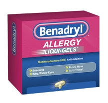 Benadryl® Diphenhydramine Allergy Relief, Sold As 24/Carton J 00501200124