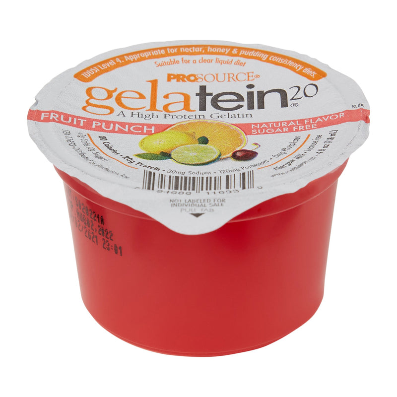 Gelatein® 20 Fruit Punch High Protein Gelatin, 4-Ounce Cup, Sold As 36/Case Medtrition/National 11693