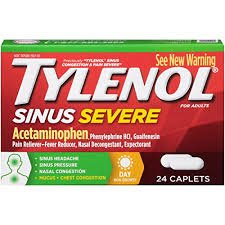Tylenol® Sinus + Headache Acetaminophen / Phenylephrine Hcl Cold And Sinus Relief, Sold As 1/Bottle J 50580059801