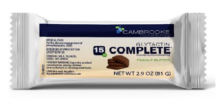 Glytactin® Complete 15 Chewy Bar For Phenylketonuria (Pku), Peanut Butter Flavor, Sold As 7/Case Cambrooke 34001