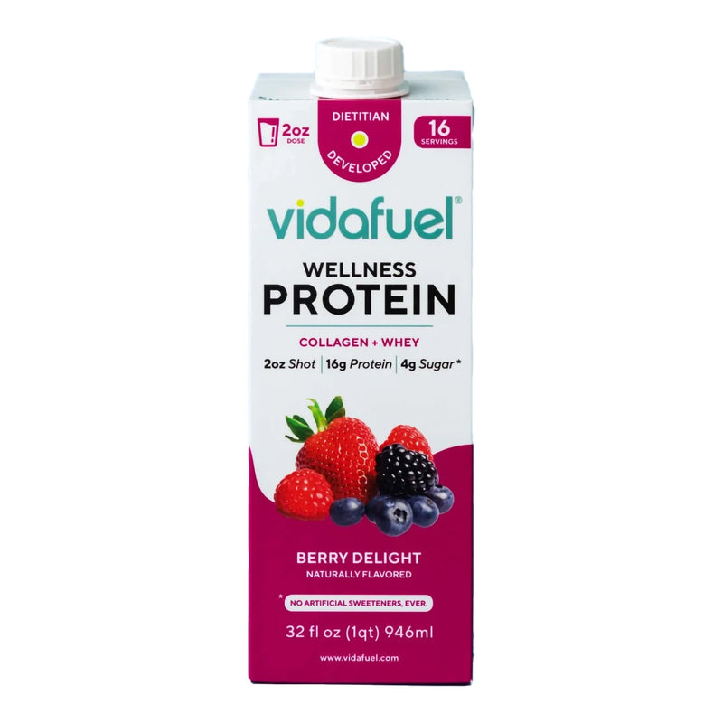 Vidafuel Wellness Protein Drink With Collagen And Whey, Berry Delight Flavor, Sold As 6/Case Vidafuel 02-222A