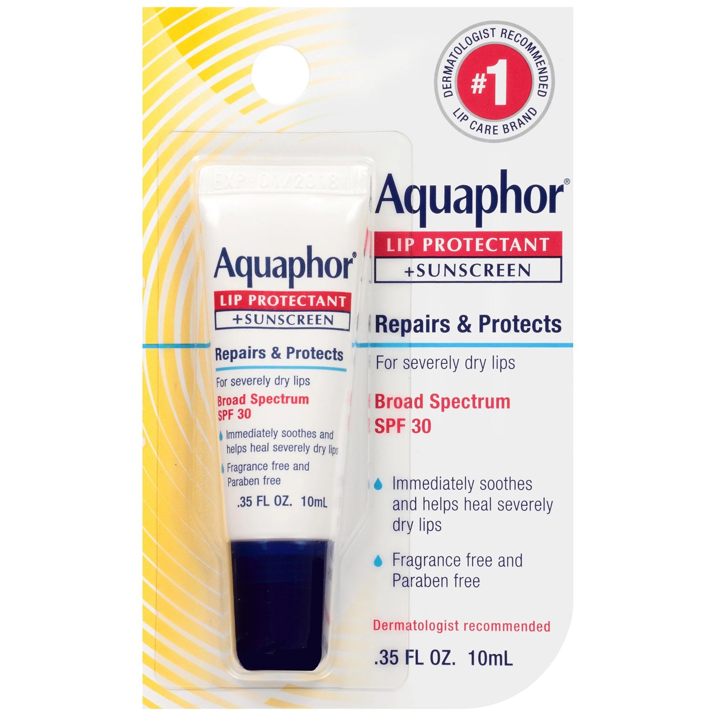 Aquaphor Lip Protectant + Spf 30, Sold As 6/Carton Beiersdorf 07214001011