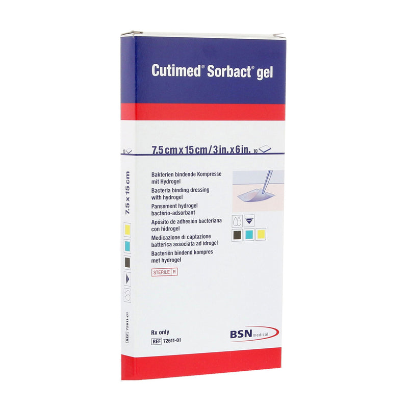 ANTIMICROBIAL HYDROGEL DRESSING CUTIMED® SORBACT® 3 X 6 INCH STERILE, SOLD AS 10/BOX, BSN 7261113