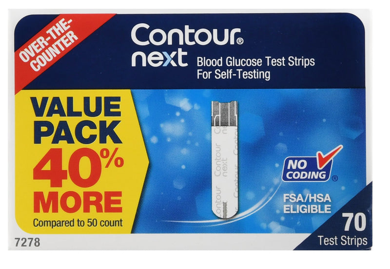 Contour® Next Blood Glucose Test Strips, Sold As 70/Box Ascensia 7278