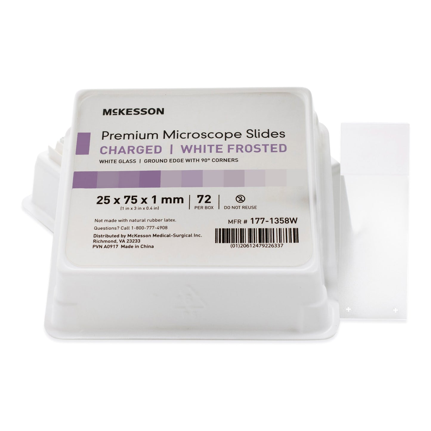 Mckesson Glass Microscope Slide, 25 X 75 X 1 Mm, Sold As 1440/Case Mckesson 177-1358W