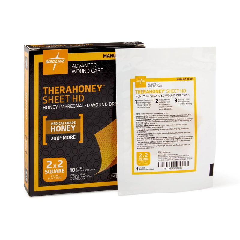 Therahoney™ Hd Impregnated Dressing, 2 X 2 Inch, Sold As 10/Box Medline Mnk0082