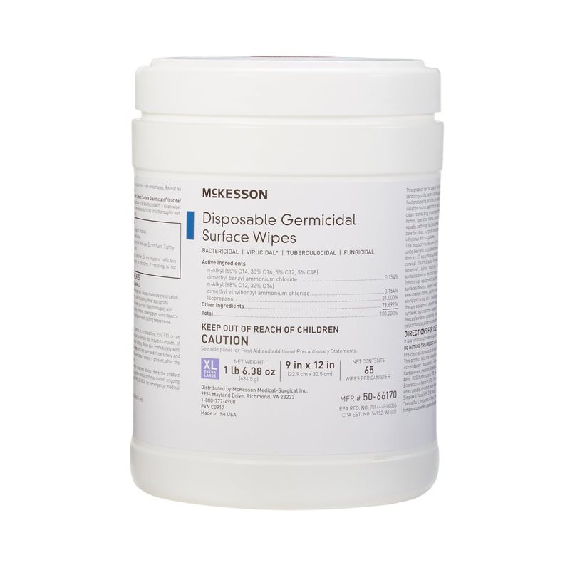 Mckesson Surface Disinfectant Wipes, Small Canister, Sold As 780/Case Mckesson 50-66170