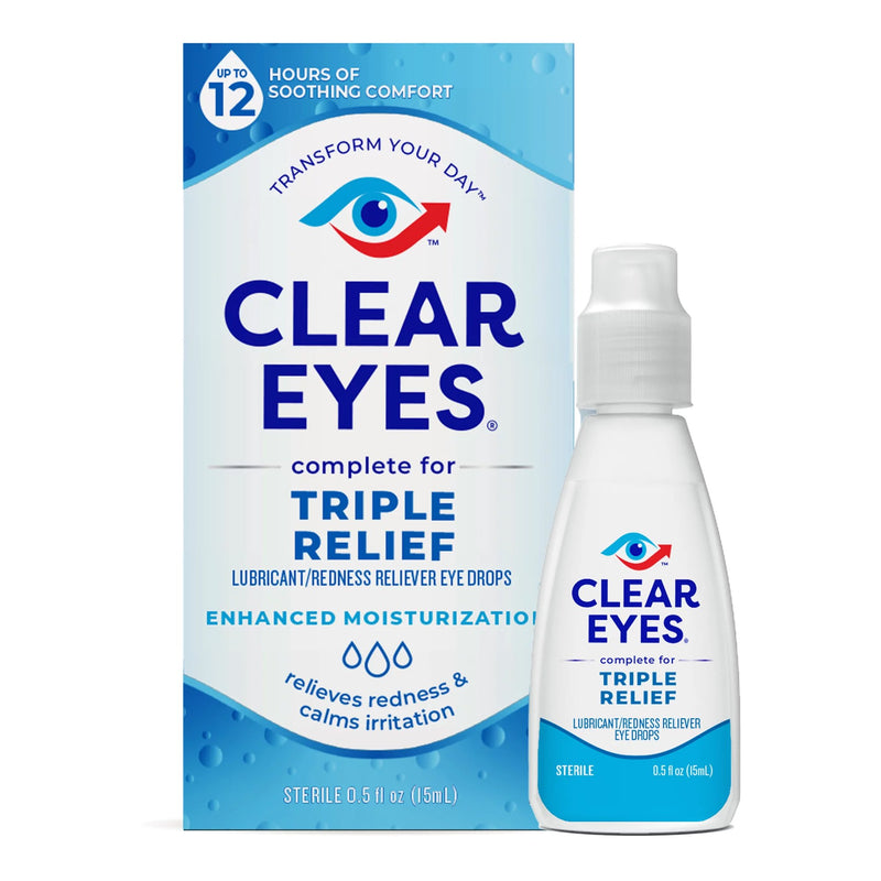 Clear Eyes® Triple Action Lubricant Redness Reliever Eye Drops, Sold As 1/Each Prestige 67811225433