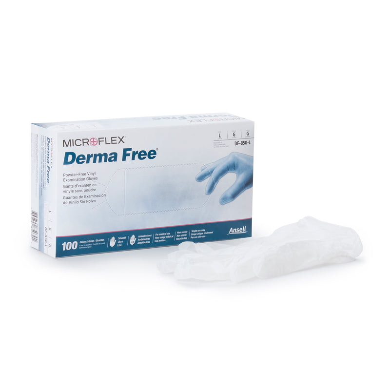 Derma Free™ Exam Glove, Large, Clear, Sold As 1000/Case Microflex Df-850-L