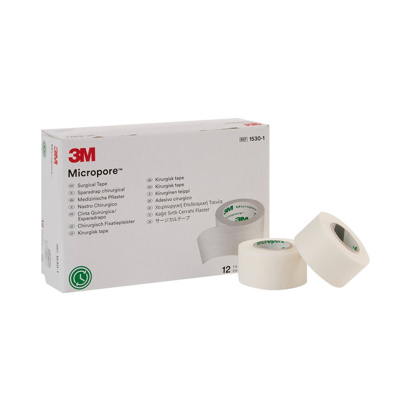 3M™ Micropore™ Paper Medical Tape, 1 Inch X 10 Yard, White, Sold As 12/Box 3M 1530-1