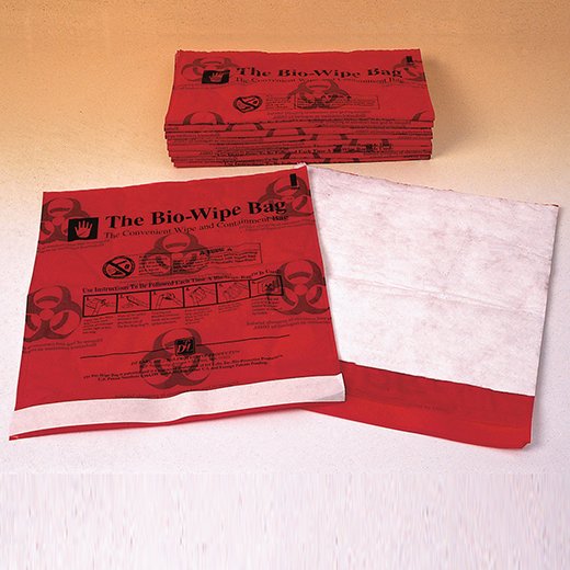 Bag, Biohaz Bio-Wipe Red 11.5 X12 (10/Bx 10Bx/Cs), Sold As 10/Box Unimed Mlbm015111