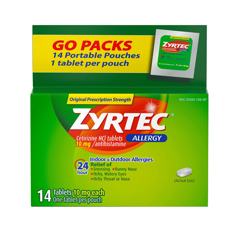 Zyrtec® 24 Hour 10 Mg Tablets, Sold As 24/Case Johnson 30312547204324