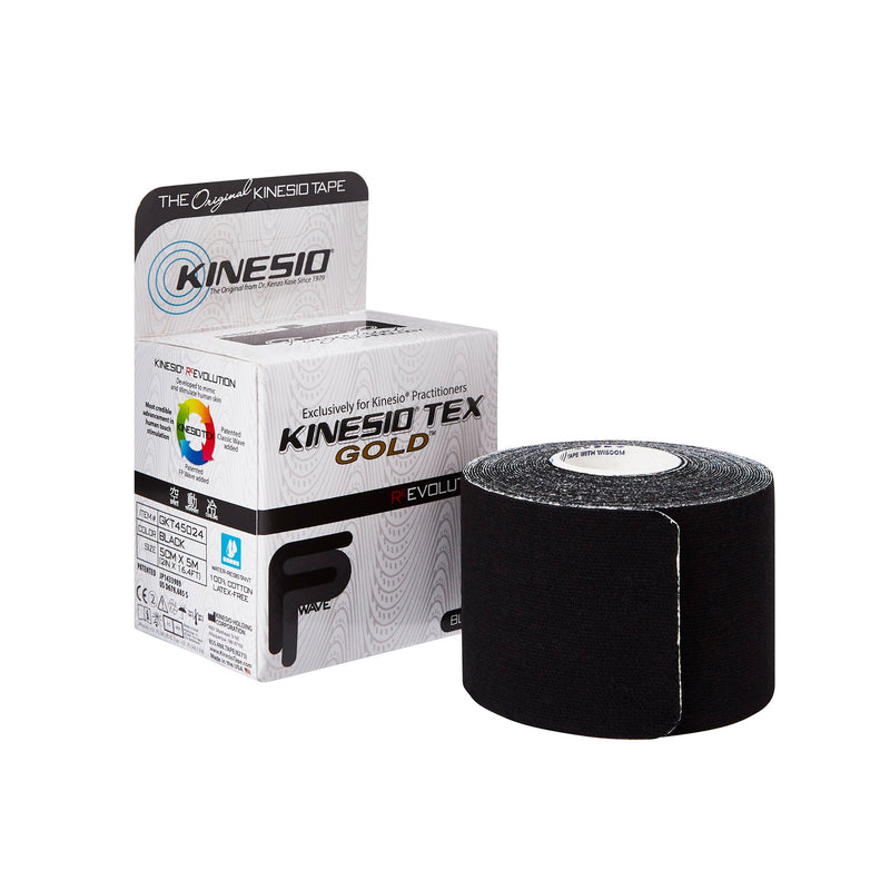 Kinesio® Tex Gold™ Cotton Kinesiology Tape, 2 Inch X 5-1/2 Yard, Black, Sold As 1/Each Fabrication 24-4916