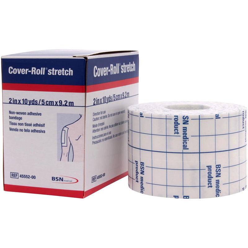 Cover-Roll® Stretch Nonwoven Polyester Dressing Retention Tape, 2 Inch X 10 Yard, White, Sold As 12/Case Bsn 45552