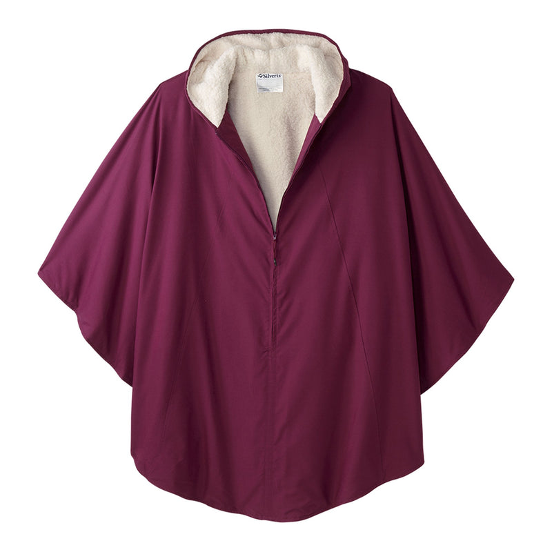 Silverts® Warm Wheelchair Cape With Hood, Burgundy, Sold As 1/Each Silverts Sv27000_Win_Os