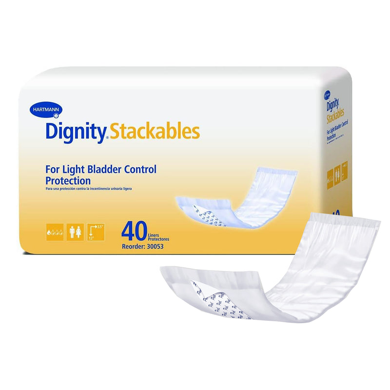 Dignity Stackables Bladder Control Pad, Disposable, Light Absorbency, Polymer Core, Adult, Unisex, Sold As 180/Case Hartmann 30053-180