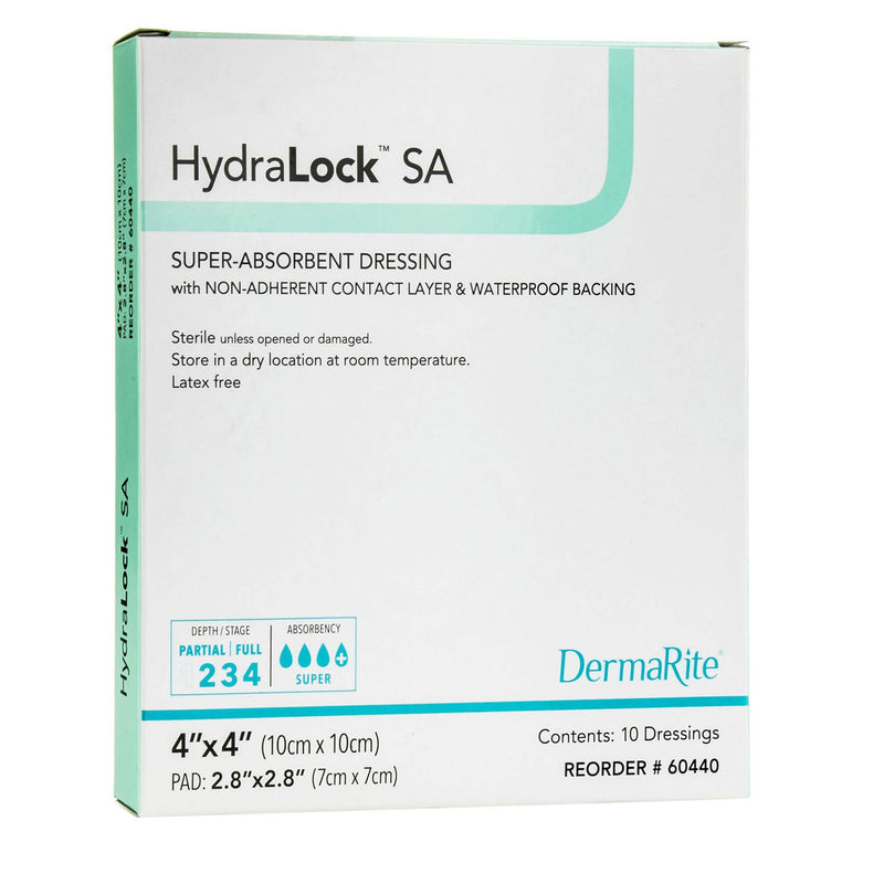 Hydralock™ Super Absorbent Dressing, 4 X 4 Inch, Sold As 1/Each Dermarite 60440