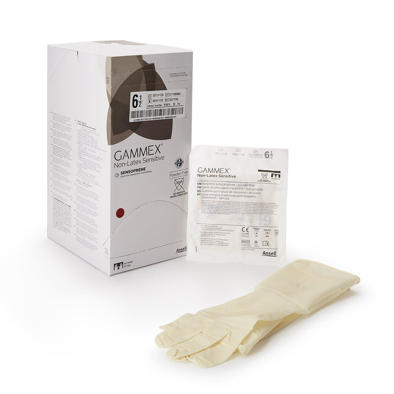 Gammex® Non-Latex Sensitive Polychloroprene Surgical Glove, Size 6.5, Cream, Sold As 50/Box Ansell 20277265