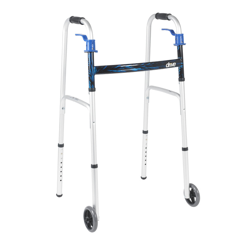 Drive™ Aluminum Dual Release Folding Walker, 32 – 39 Inch Height, Sold As 1/Each Drive 10226-1