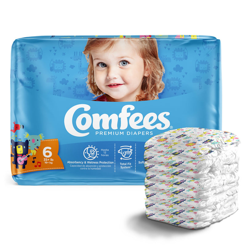 Attends Comfees Premium Baby Diapers, Tab Closure, Kid Design, Size 6, Sold As 23/Bag Attends Cmf-6