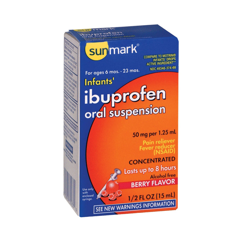 Sunmark® Infants' Ibuprofen Oral Suspension Berry Flavor, 15 Ml, Sold As 1/Each Mckesson 49348037469