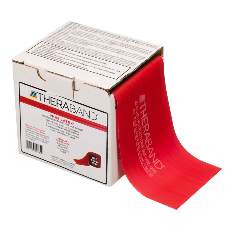 Theraband® Exercise Resistance Band, Red, 4 Inch X 25 Yard, Medium Resistance, Sold As 1/Each Performance 20334
