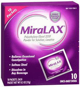 Miralax® Polyethylene Glycol 3350 Laxative, Sold As 10/Box Bayer 11523726803