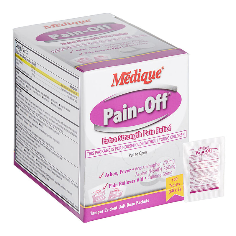 Pain-Off® Acetaminophen / Aspirin / Caffeine Pain Relief, Sold As 50/Box Medique 22833