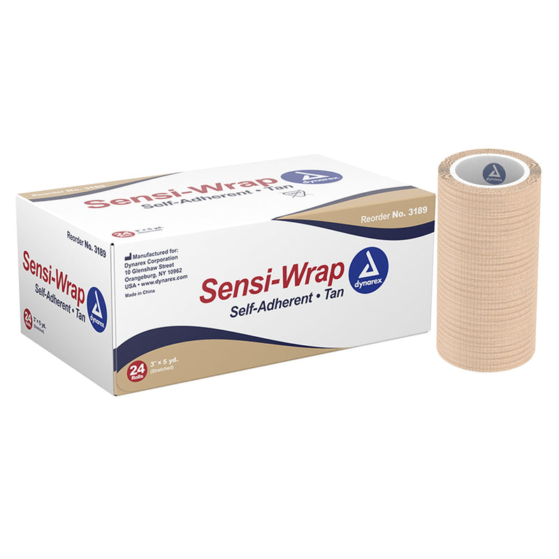 Sensi-Wrap Self-Adherent Closure Cohesive Bandage, 3 Inch X 5 Yard, Sold As 24/Case Dynarex 3189