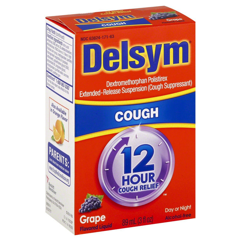 Delsym® 12 Hour Cough Relief, Grape Flavor, Sold As 1/Each Reckitt 63824017163