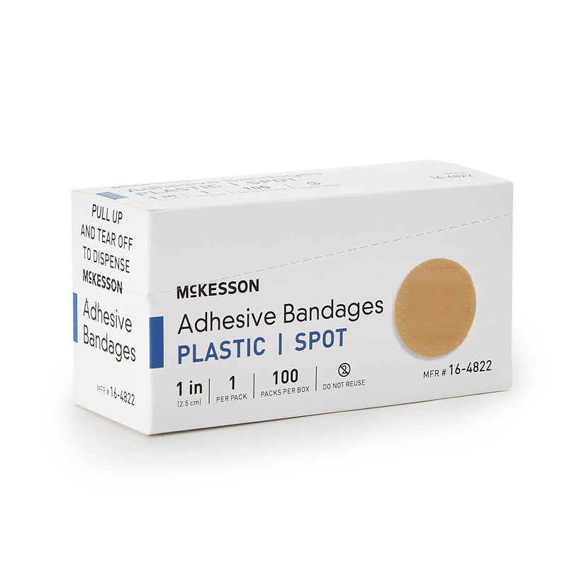 Mckesson Round Tan Adhesive Spot Bandage, 1 Inch, Sold As 100/Box Mckesson 16-4822