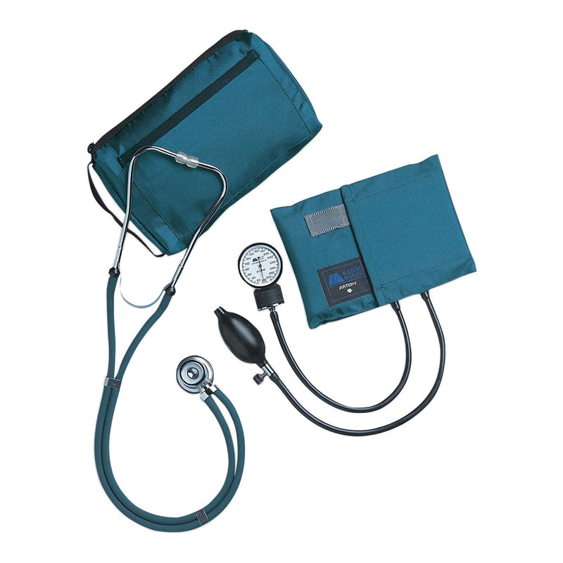 Mabis® Match Mates Manual Aneroid / Stethoscope Set, Teal, Sold As 1/Each Mabis 01-360-161