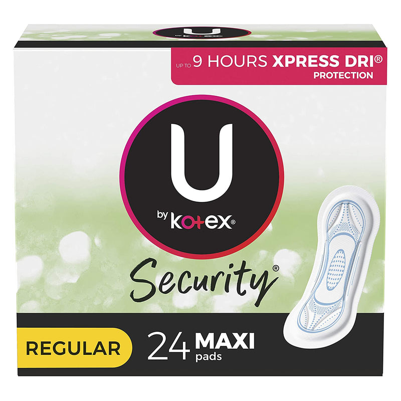 Kotex Security Maxi Feminine Pad, Regular, Sold As 24/Bag Kimberly 49061