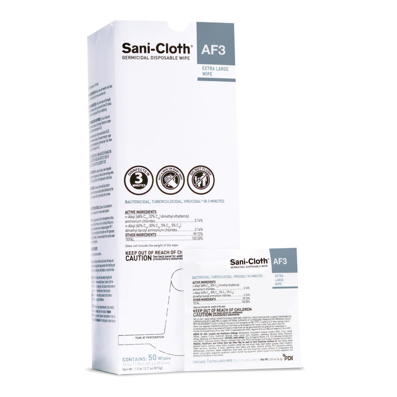 Sani-Cloth® Af3 Surface Disinfectant Cleaner Wipes, X-Large Individual Packet, Sold As 50/Box Professional U27500