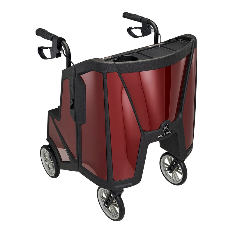 Tour Four-Wheel Rollator, 31 To 37 Inch Handle Height, Ruby Red, Sold As 1/Each Motivo 10003Trrr