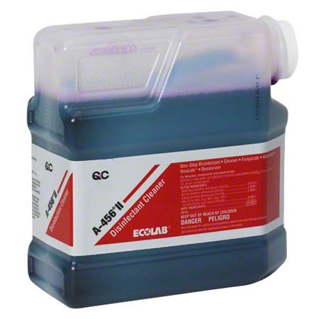 A-456® II SURFACE DISINFECTANT CLEANER QUATERNARY BASED QC™ DISPENSING SYSTEM LIQUID CONCENTRATE 1.3 LITE, SOLD AS 2/CASE, ECOLAB 6166931