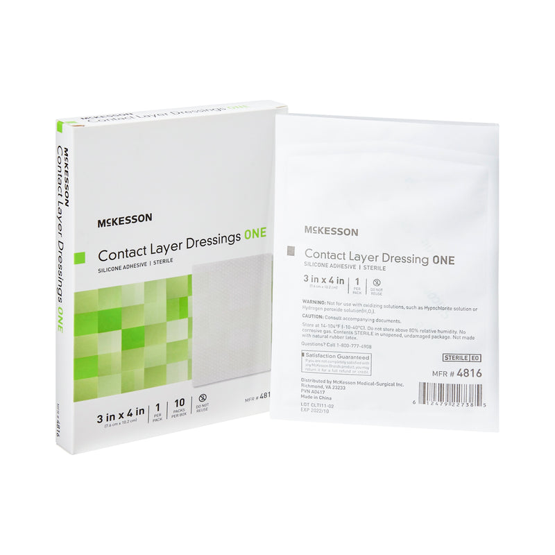 Mckesson Silicone Wound Contact Layer Dressing, 3 X 4 Inch, Sold As 1/Each Mckesson 4816