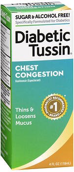 COLD AND COUGH RELIEF DIABETIC TUSSIN® LIQUID 4 OZ., SOLD AS 1/EACH, AKORN 61787051404