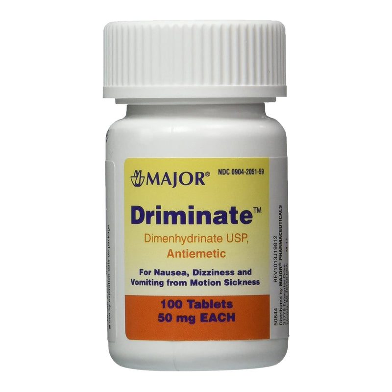 Major® Driminate Dimenhydrinate Nausea Relief, Sold As 100/Box Major 00904205159
