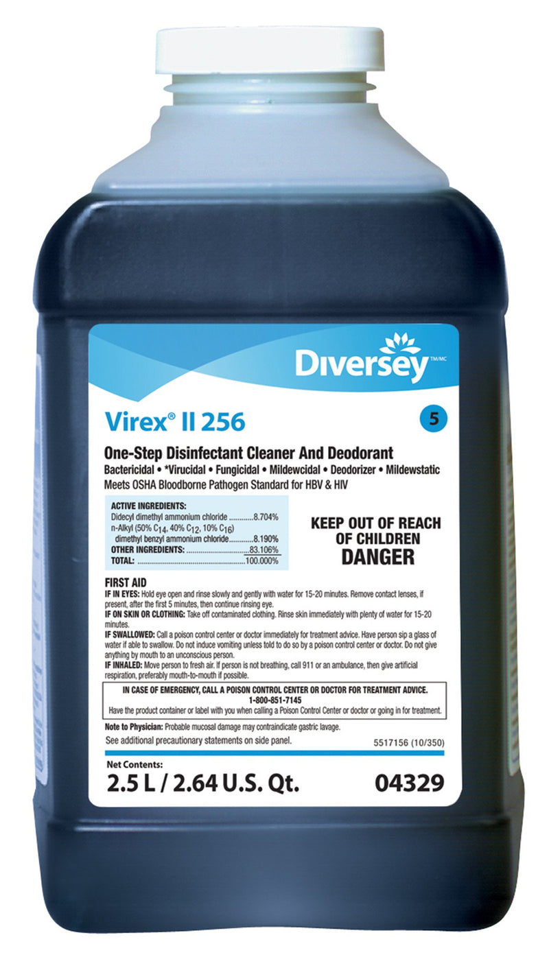 Diversey™ Virex® Ii 256 Surface Disinfectant Concentrate, 2.5 Liter, Sold As 2/Case Lagasse Dvs04329