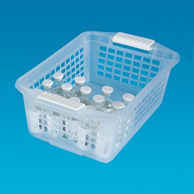 Basket Mesh Plas Clear Med 12.25"X8"X4.5" Flip&Stack, Sold As 1/Each Health 18325