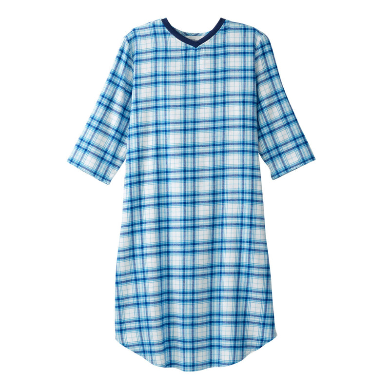 Silverts® Shoulder Snap Patient Exam Gown, 3X-Large, Turquoise Plaid, Sold As 1/Each Silverts Sv50120_Tqup_3Xl