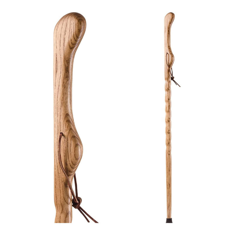 Brazos™ Twisted Oak Hitchhiker Handcrafted Walking Stick, 58-Inch, Tan, Sold As 1/Each Mabis 602-3000-1113