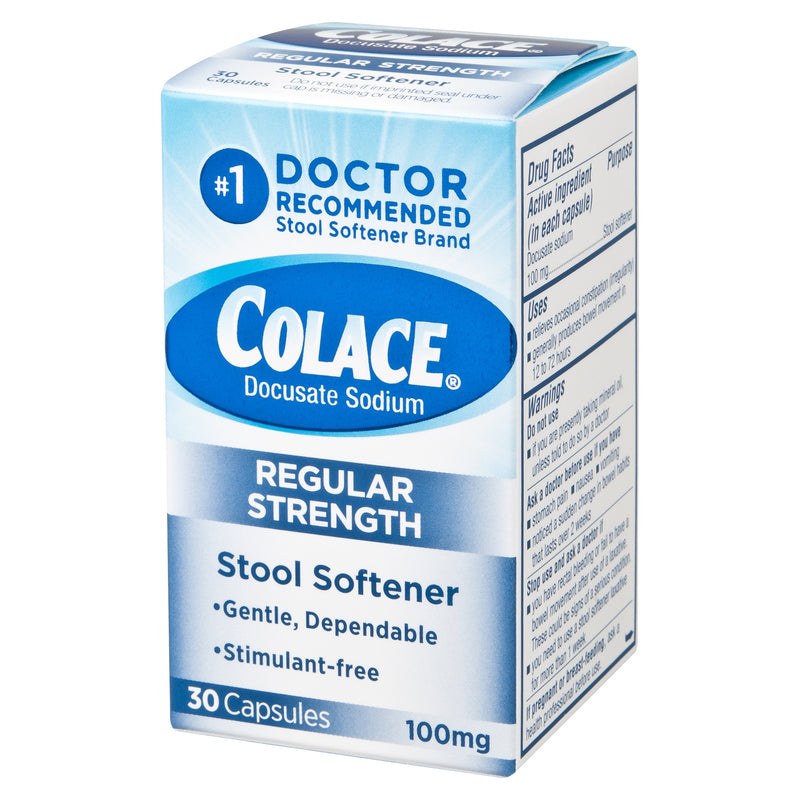 Colace® Docusate Sodium Stool Softener, Sold As 30/Box Purdue 67618010130