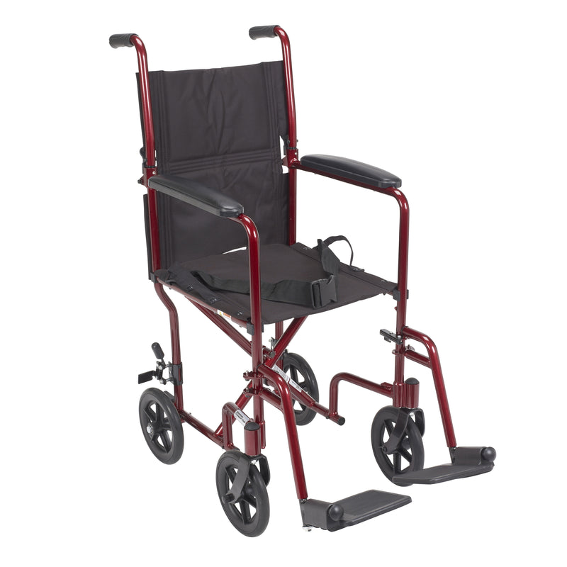 Drive™ Lightweight Transport Chair, Red, 17-Inch Seat Width, Sold As 1/Each Drive Atc17-Rd