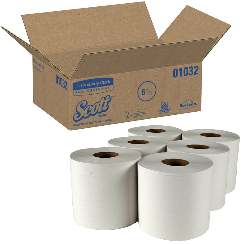 Scott® Essential White Paper Towel, 6 Rolls Per Case, Sold As 6/Case Kimberly 01032